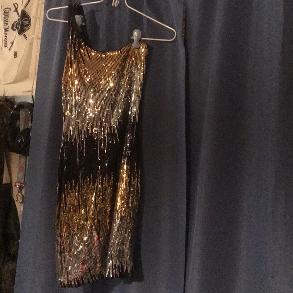One Shoulder Sequin Dress